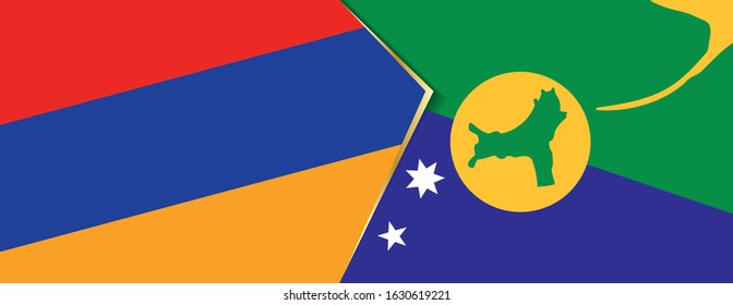 Armenia and Christmas Island flags, two vector flags symbol of relationship or confrontation.