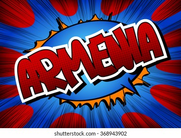 Armenia - Comic book style word.