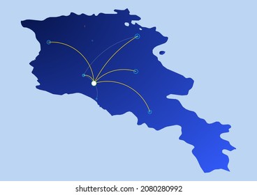 Armenia concept map, illustration of Armenia for internet or innovation or technology. File is suitable for digital editing and prints of all sizes.