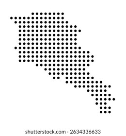 Armenia country dotted map. Black spot pixel illustration isolated on white background. Vector circle mosaic.