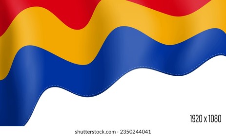 Armenia country flag realistic independence day background. Armenian commonwealth banner in motion waving, fluttering in wind. Festive patriotic HD format template for independence day