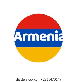 Armenia country lettering art with flag color.