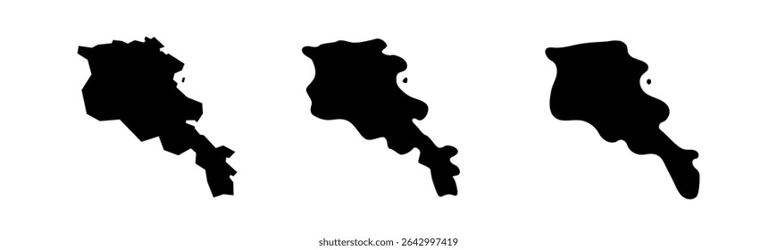 Armenia Country Map set in Black and white