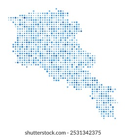 Mapa de puntos de Armenia. Forma de estilo digital de Country. Imagen de Vector de Armenia. Country forma puntos circulares azules. Hermosa Ilustración vectorial.