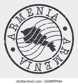 Armenia Europe Stamp Postal. Map Silhouette Seal. Passport Round Design. Vector Icon. Design Retro Travel.