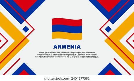 Plantilla de diseño de fondo de resumen de bandera de Armenia. Ilustración de vectores de papel tapiz del Día de la Independencia de Armenia. Ilustración de Armenia