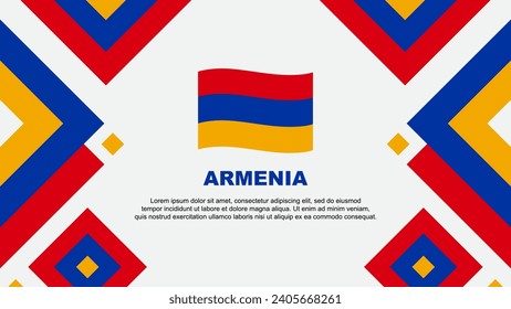 Armenien Flag Abstrakte Hintergrunddesign-Vorlage. Armenia Independence Day Banner Wallpaper Vektorgrafik. Armenienvorlage