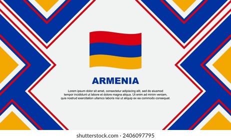 Plantilla de diseño de fondo de resumen de bandera de Armenia. Ilustración de vectores de papel tapiz del Día de la Independencia de Armenia. Armenia Vector
