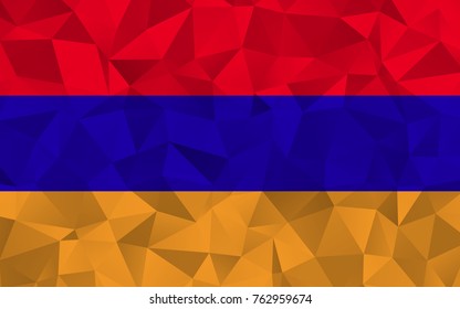 Armenia flag. Abstract Polygon Geometric Shape Background. Vector eps10.