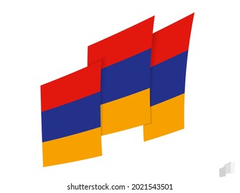 Armenia flag in an abstract ripped design. Modern design of the Armenia flag. Vector icon.
