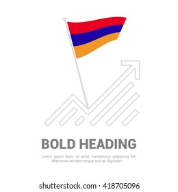 Armenia Flag with analytics graph up, Bold heading and place for text template