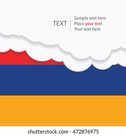 Armenia flag background  with copyspace for your text.