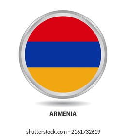 Icono de la bandera de Armenia, botón, serie vectorial