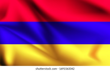 Armenia flag blowing in the wind. part of a series. Armenia waving flag.