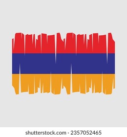 Armenia flag with brush stroke vector Illustration