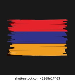 Ilustración del vector del pincel de bandera de Armenia