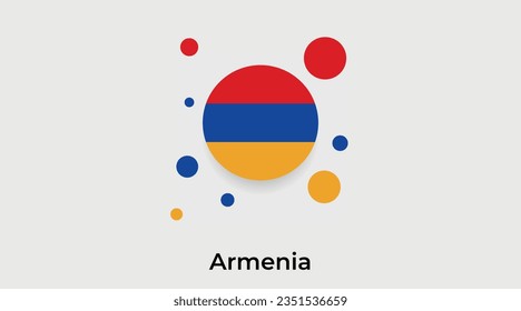 Armenien Flaggenblase kreisrund um die Form Symbol bunter Vektorgrafik