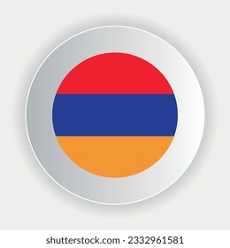 Bandera de Armenia en forma de círculo. colores y proporciones oficiales correctamente. Ilustración vectorial. 10.