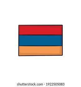 Armenia flag in drawing style isolated vector. Hand drawn object illustration for your presentation, teaching materials or others.