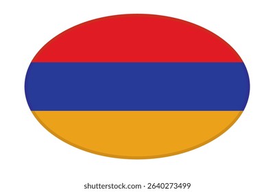 Armenia flag ellipse shaped. vector	
