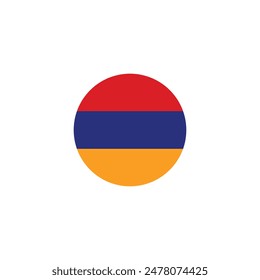 Armenia Flag Emblem Icon Vector Illustration.