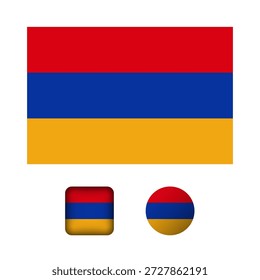 Armenia Flag Flat Icons Collection