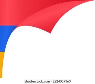 Armenia flag flying on white background