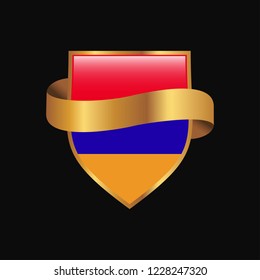 Armenia flag Golden badge design vector