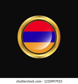 Armenia flag Golden button