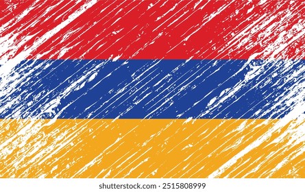 Bandera de Armenia Fondo grunge textura Vector diseño ilustración