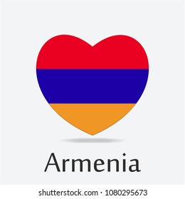 Armenia Flag in Heart Shape