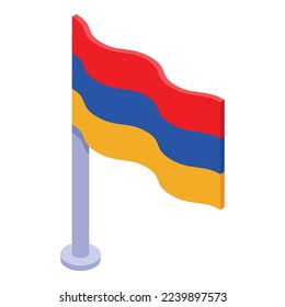 Armenia flag icon isometric vector. Patriotic country. Creative culture