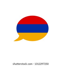 Armenia flag icon. speech bubble vector eps10