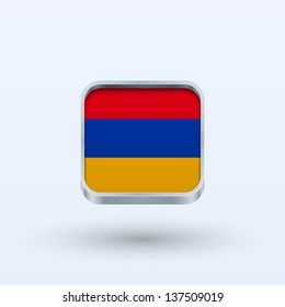 Armenia flag icon square form on gray background. Vector illustration.