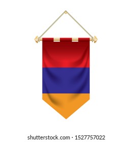 The Armenia flag isolated on the white background.