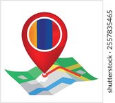 Armenia Flag Location Symbol and Location Symbol