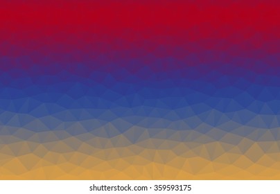 Armenia flag low poly triangular abstract background.