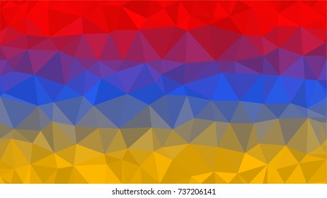 Armenia flag low poly triangular abstract background.