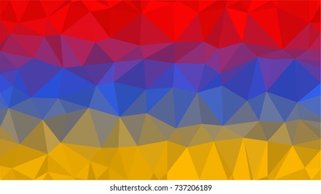 Armenia flag low poly triangular abstract background.