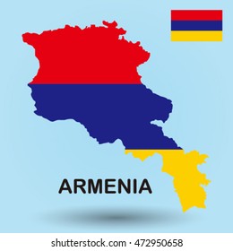 Armenia flag map
