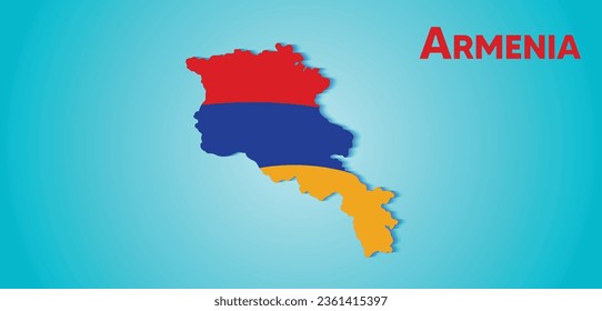 Printable Vector Map of Armenia - Flag