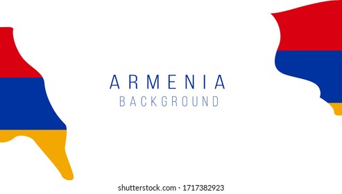 Armenia flag map background. The flag of the country in the form of borders. Stock vector illustration isolated on white background.
