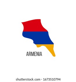 Armenia flag map. The flag of the country in the form of borders. Stock vector illustration isolated on white background.