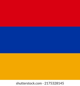 Armenia flag, official colors. Vector illustration.