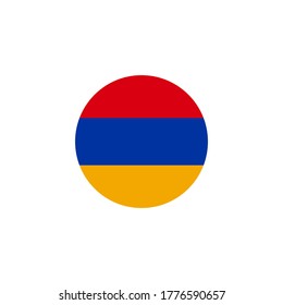 Bandera de Armenia sobre fondo blanco, ilustración vectorial.