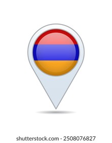 Armenien - Fahnennadel für Karte. Vektorgrafik.