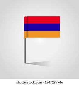 Armenia Flag Pin Vector