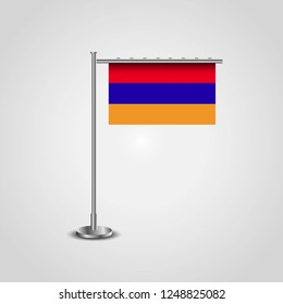 Armenia Flag Pole Realistic