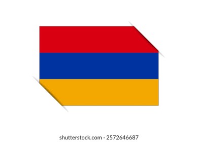 Armenia flag - rectangle colorful flag representing a country cultural identity and heritage. The essence of national pride and unity. Attached by the corners in a paper album