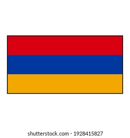 Armenia Flag Rectangle on isolated white for Middle East, South Caucus, or Europe push button concepts.